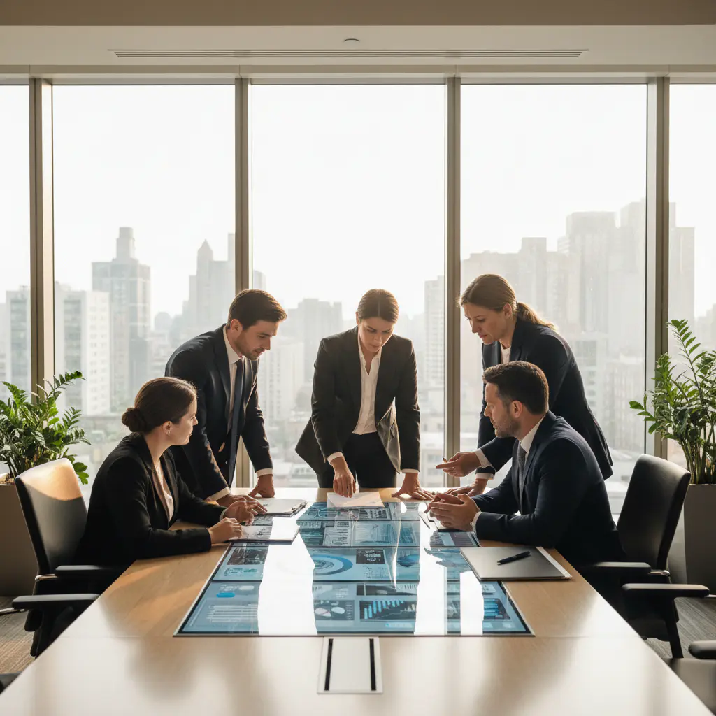 Executives discussing plans
